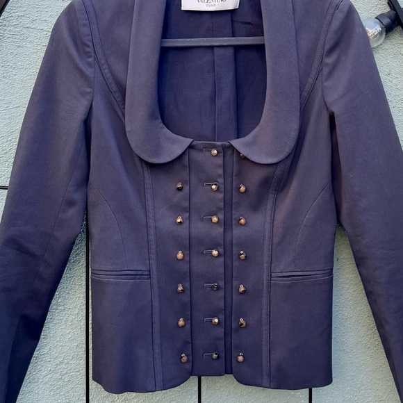 VTG Valentino Roma Sweetheart Neckline Jacket w/ 3D Hexagon Buttons - Picture 2 of 15